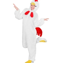 Disfraz de Gallo Blanco Peluche para adulto