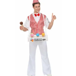 Disfraz de Heladero Rayas para adulto