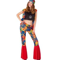 Disfraz de Hippie Colorida para mujer