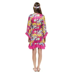 Disfraz de Hippie Fucsia para mujer