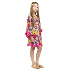 Disfraz de Hippie Fucsia para niña