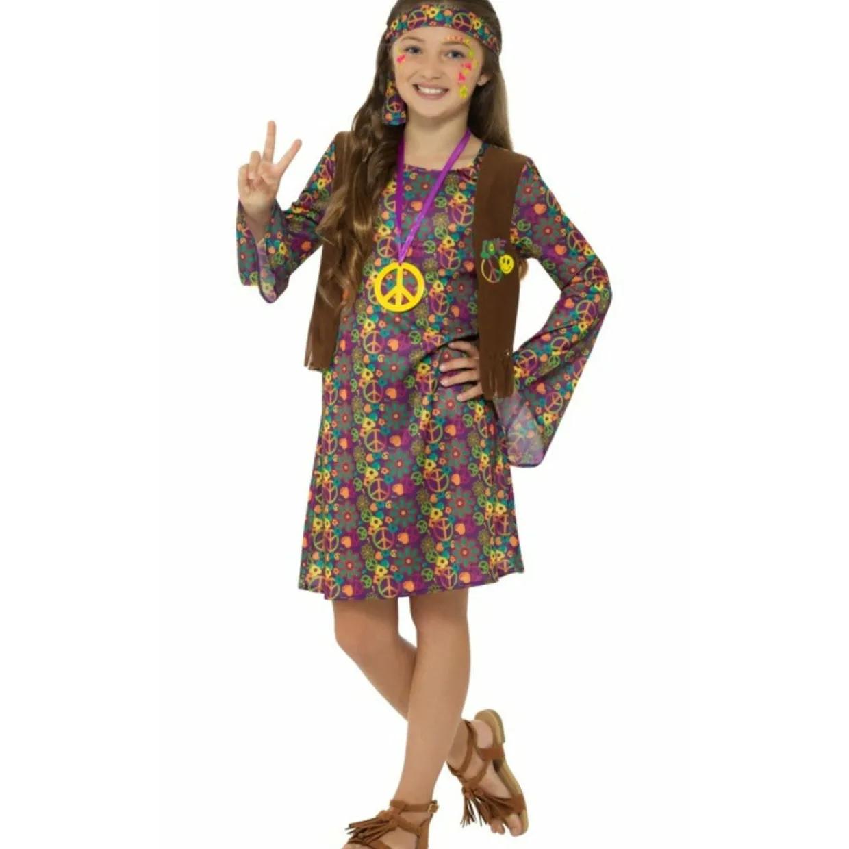 Disfraz de Hippie Love para niña