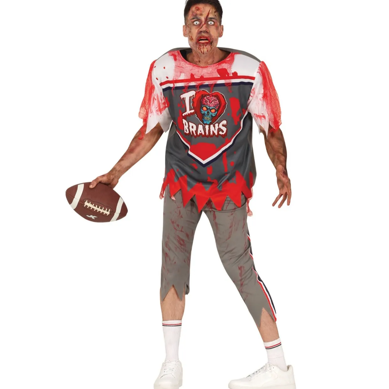 Disfraz de Jugador de Rugby Zombie Brains para hombre