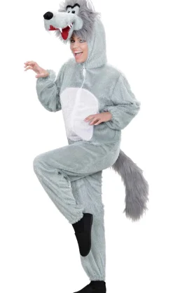 Disfraz de Lobo de Pelo Gris adulto