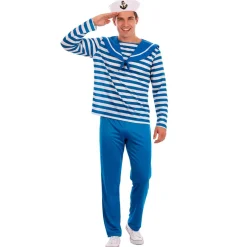 Disfraz de Marinero Azul Rayas para hombre