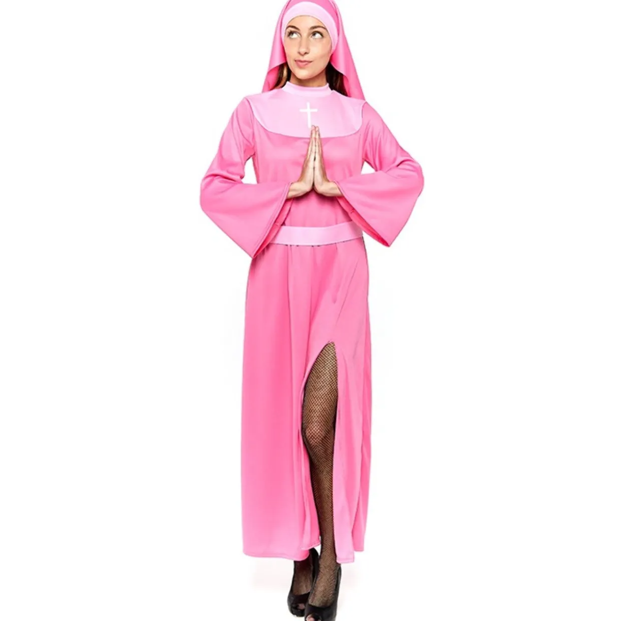 Disfraz de Monja Rosa para mujer