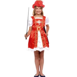 Disfraz de Mosquetera Roja para niña
