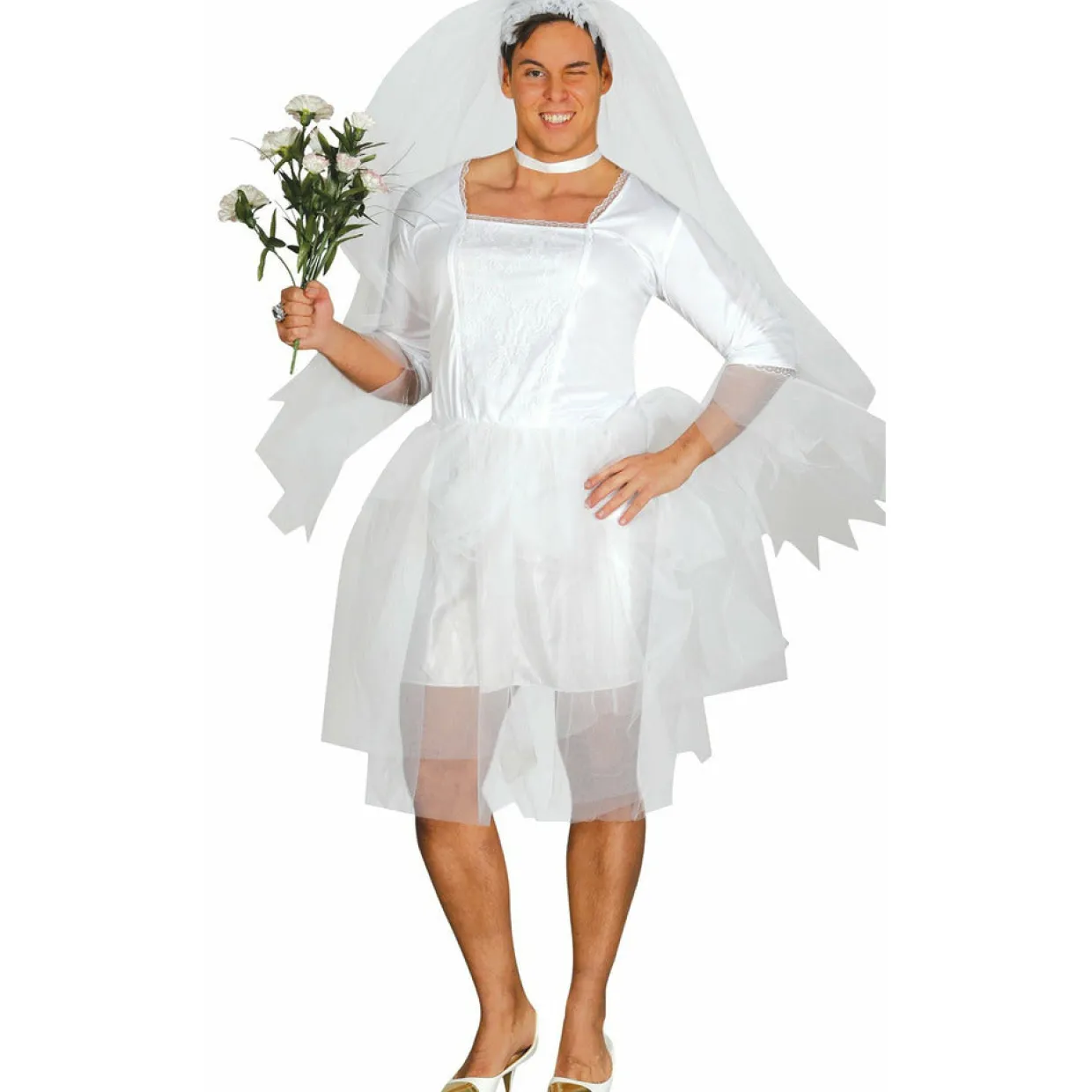 Disfraz de Novia Tul para hombre