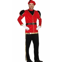Disfraz de Paje Real Navideño Rojo para hombre