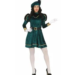 Disfraz de Paje Real Navideño Verde para mujer