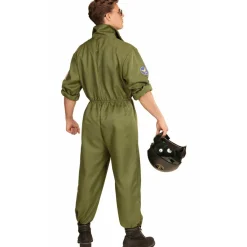 Disfraz de Piloto Combate Verde para hombre