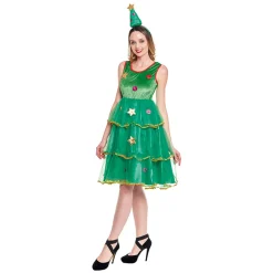 Disfraz de Árbol Navidad Verde para mujer