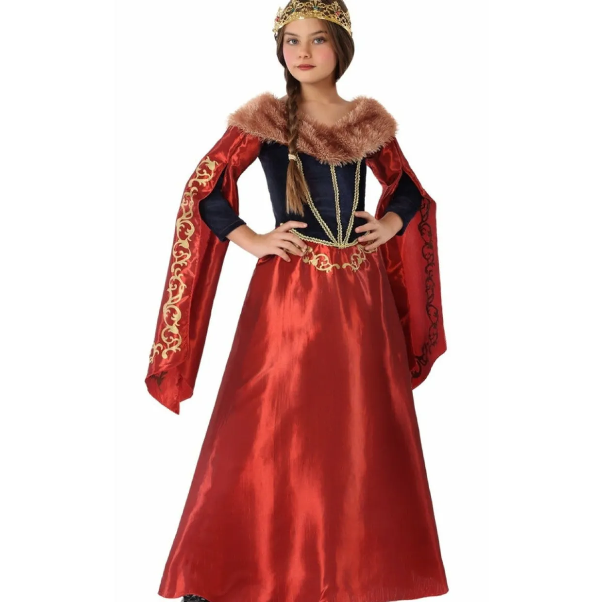 Disfraz de Reina Medieval Pilar para niña