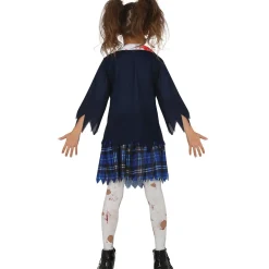 Disfraz Zombie de Colegiala Azul para niña