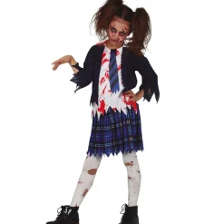 Disfraz Zombie de Colegiala Azul para niña