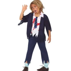 Disfraz Zombie de Colegial Azul para niño