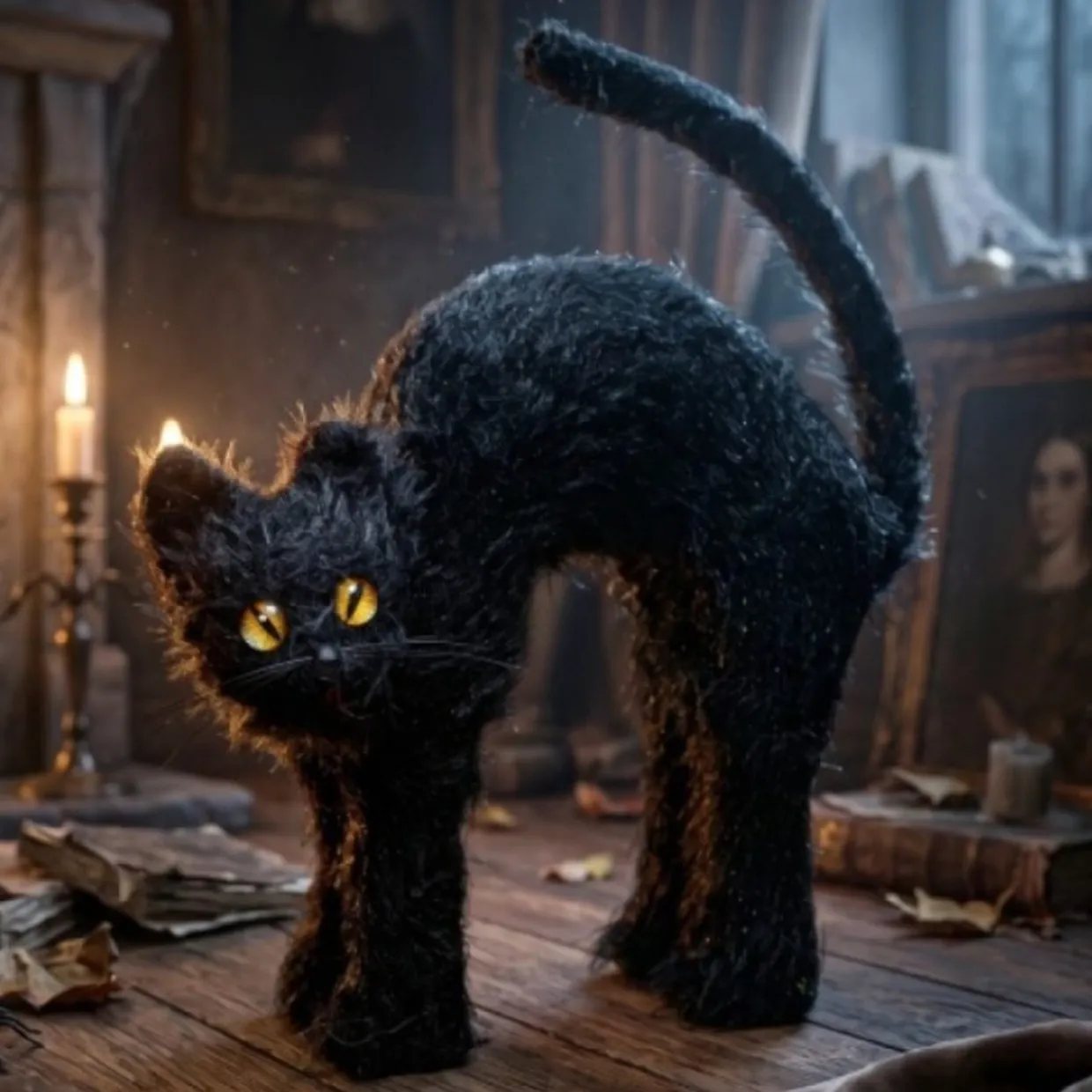 Gato Negro Enfadado
