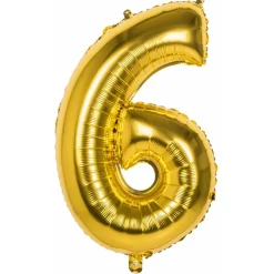 Globo Número 6 Dorado 86cm