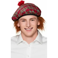 Gorra Escocés Roja con Pelo