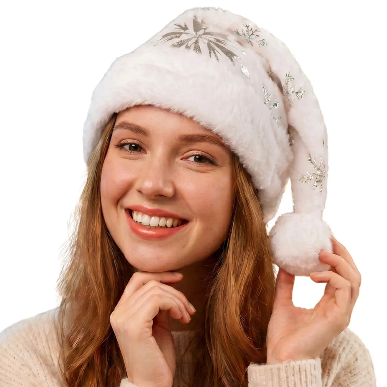 Gorro de Navidad Copos de Nieve