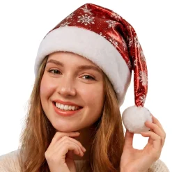 Gorro de Navidad Rojo Metalizado