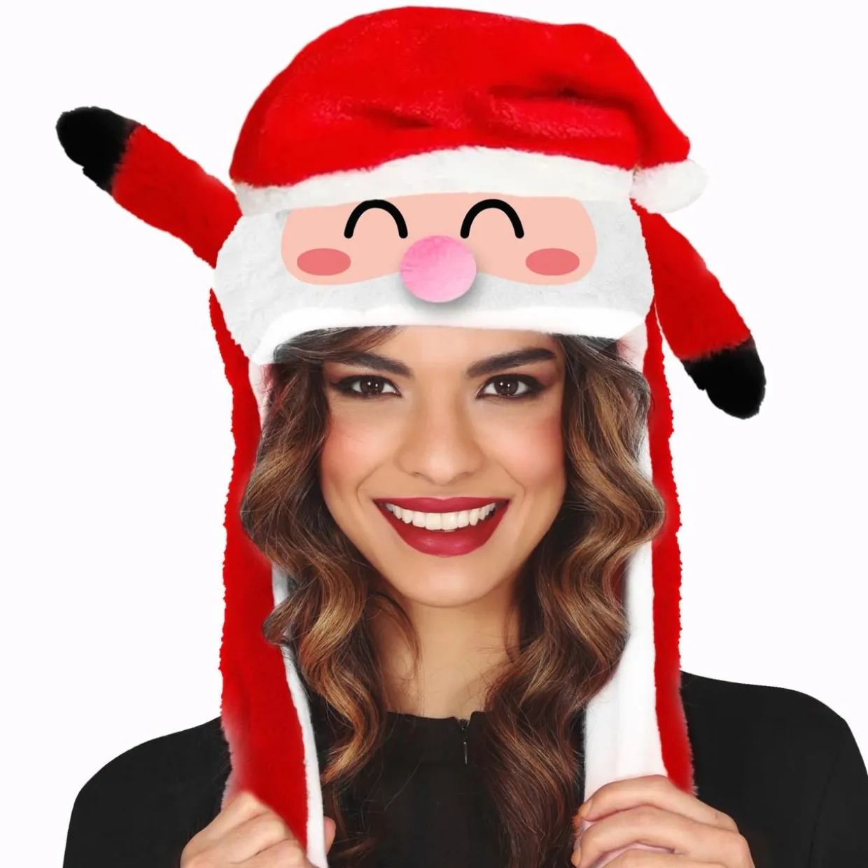 Gorro de Papá Noel con Orejas Móviles