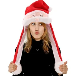 Gorro de Papá Noel con Orejas Móviles y Luz