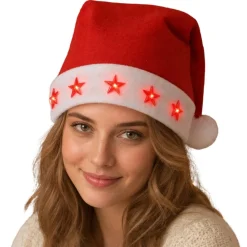 Gorro de Papá Noel Estrellas Luminosas