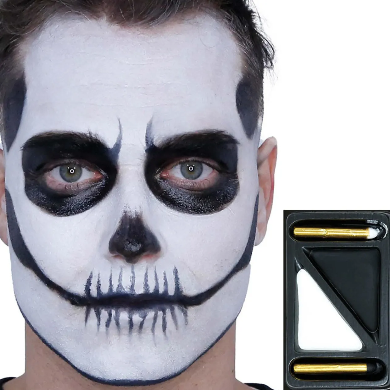 Kit de Maquillaje Esqueleto Blanco y Negro