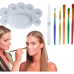 Kit de maquillaje: 5 Pinceles, espátula y paleta