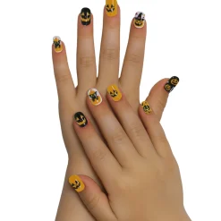 Kit de 12 Uñas Halloween Calabazas infantil