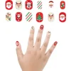 Kit de 12 Uñas Navideñas Papá Noel