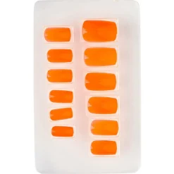 Kit 12 Uñas Naranja Fluorescente
