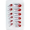 Kit 12 Uñas Plata Ensangrentada