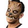 Media Máscara de látex de Lobo Marrón