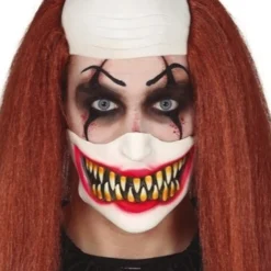 Media Máscara de Látex de Payaso Asesino