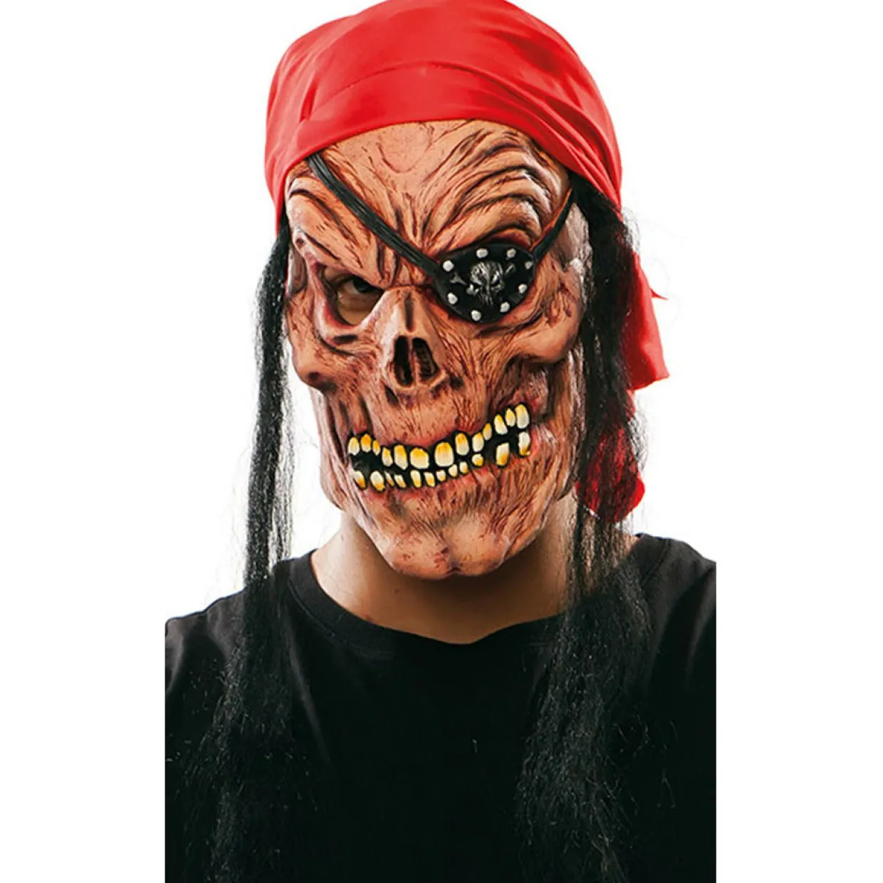 Máscara de látex de Zombie Pirata con Parche
