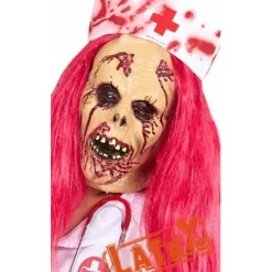 Máscara de látex Enfermera Zombie