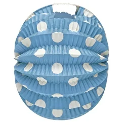 Pack 12 Farolillos de Feria Azul Claro con Lunares Blancos