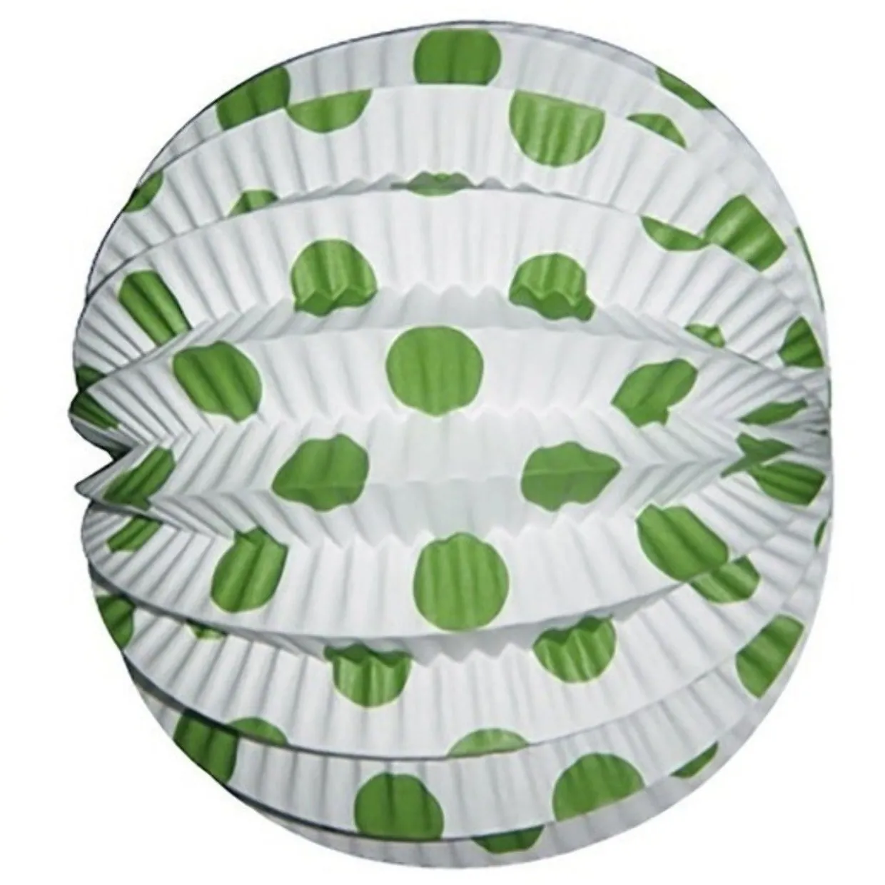 Pack 12 Farolillos de Feria Blancos con Lunares Verdes