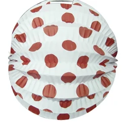 Pack 12 Farolillos de Feria Blancos con Lunares Rojos