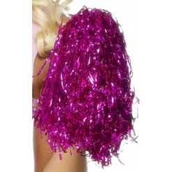 Pack 2 Pompones Fucsia Metalizados