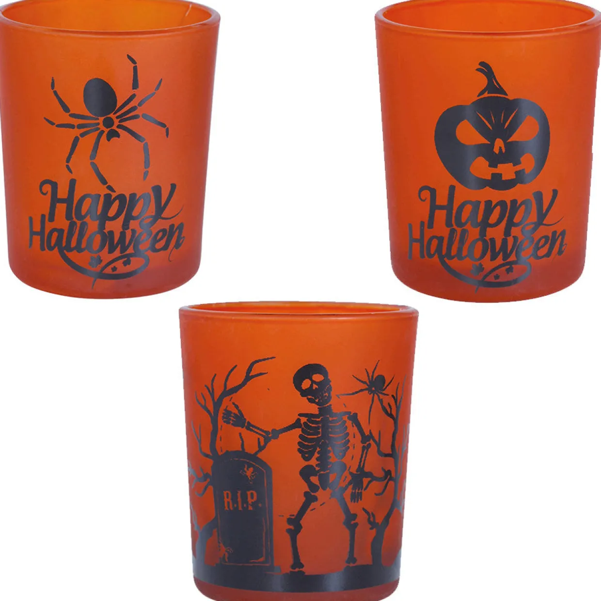 Pack 3 Vasos Naranjas Halloween