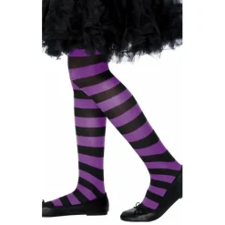 Panty Rayas Negras y Violetas Deluxe infantil