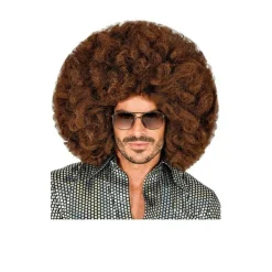 Peluca Afro Marrón Plus