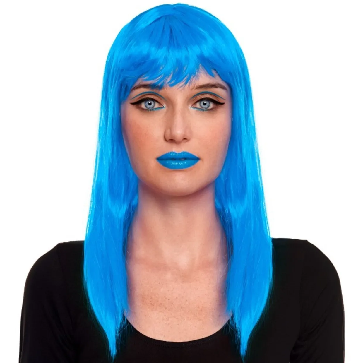 Peluca Azul Lisa