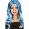 Peluca Azul Melena Ondas