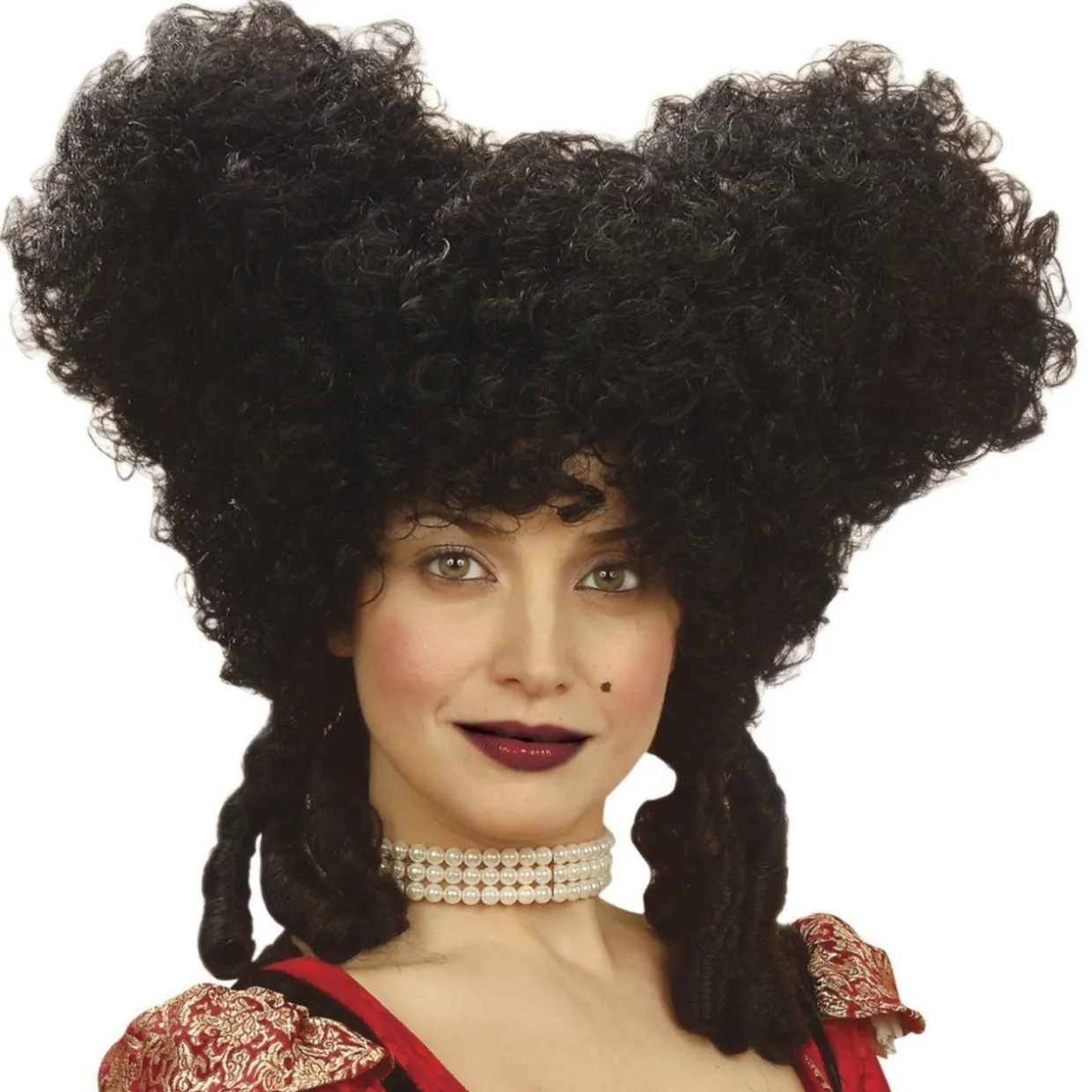 Peluca Barroca Negra Corazón