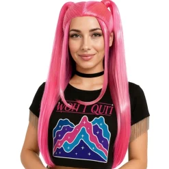 Peluca de Cantante K-Pop Fucsia