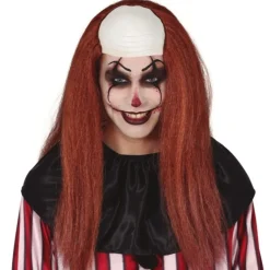 Peluca de Payaso Castaña con Calva